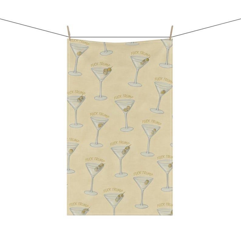 Subtle F*Ck Trump Martini Tea Towel Political Kitchen Towel Funny Anti Trump Cocktail Bar Decor Democrat Housewarming Present T-Shirts, Hoodie, Sweatshirt - T-Shirt, Sweatshirt, Hoodie