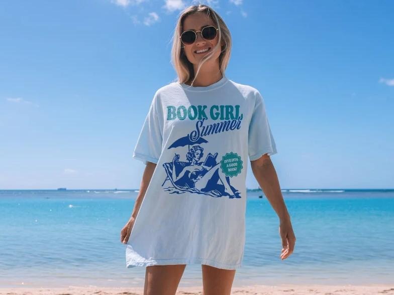 Summer Book Girl Shirt Beach Reader Vacation Funny Bookish Beach Romance Coconut Girl Shirt Her Trending Shirt T-Shirts, Hoodie, Sweatshirt - T-Shirt, Sweatshirt, Hoodie