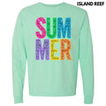 Summer Faux Sequin Long Sleeve Comfort Colors 'NLB' T-Shirts, Hoodie, Sweatshirt - T-Shirt, Sweatshirt, Hoodie