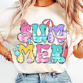 Summer Brushstroke Retro Coquette Beach Hello Checkered T Shirtstyle{N002}2 T-Shirts, Hoodie, Sweatshirt - T-Shirt, Sweatshirt, Hoodie