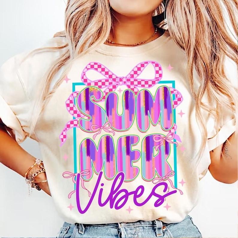 Summer Coquette Retro Beach Hello Summer Checkered Brushstroke T-Shirts, Hoodie, Sweatshirt - T-Shirt, Sweatshirt, Hoodie