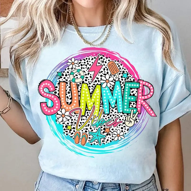 Summer Dalmatian Dots Shirt Summer Bright Doodle Lake Days Womenswear Hello Summer Beach Vacation T-Shirts, Hoodie, Sweatshirt - T-Shirt, Sweatshirt, Hoodie