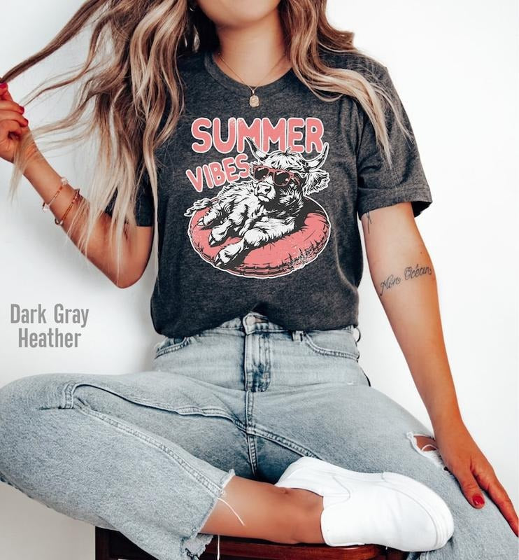 Summer Shirt Funny Highland Cow Shirt Funny Summer Funny Cow Shirt Funny Shirt Cow Lover Shirt Summer Shirt T-Shirts, Hoodie, Sweatshirt - T-Shirt, Sweatshirt, Hoodie