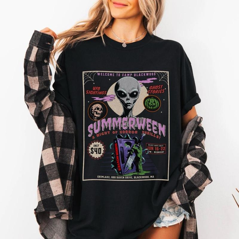 Summerween Shirt 80s Ghost Shirt Slasher Summer Camp 80'S Retro Horror Movie Boo Basket Spooky Summer T-Shirts, Hoodie, Sweatshirt - T-Shirt, Sweatshirt, Hoodie