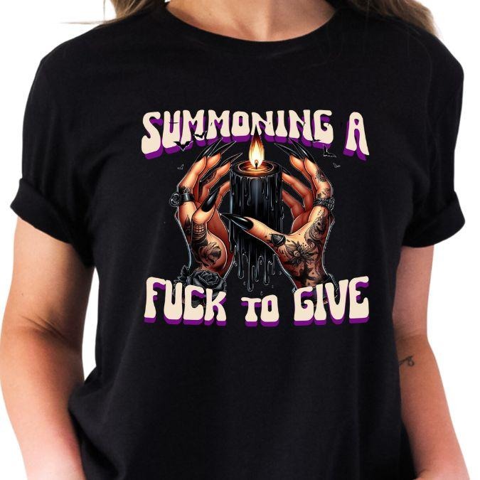 Summong F7ck Give Grunge Inspired Halloween Themed Black Candle Shirt Offensive Saying Homor Womenswear Cotton Comfortable T-Shirts, Hoodie, Sweatshirt - T-Shirt, Sweatshirt, Hoodie