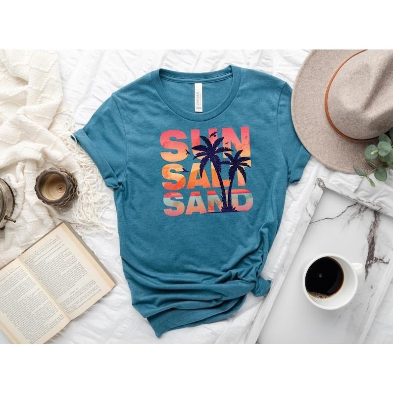 Sun Sand Salt Beach Shirt Retro Beach Shirts Summer Vacation Shirts Beach Shirt T-Shirts, Hoodie, Sweatshirt - T-Shirt, Sweatshirt, Hoodie