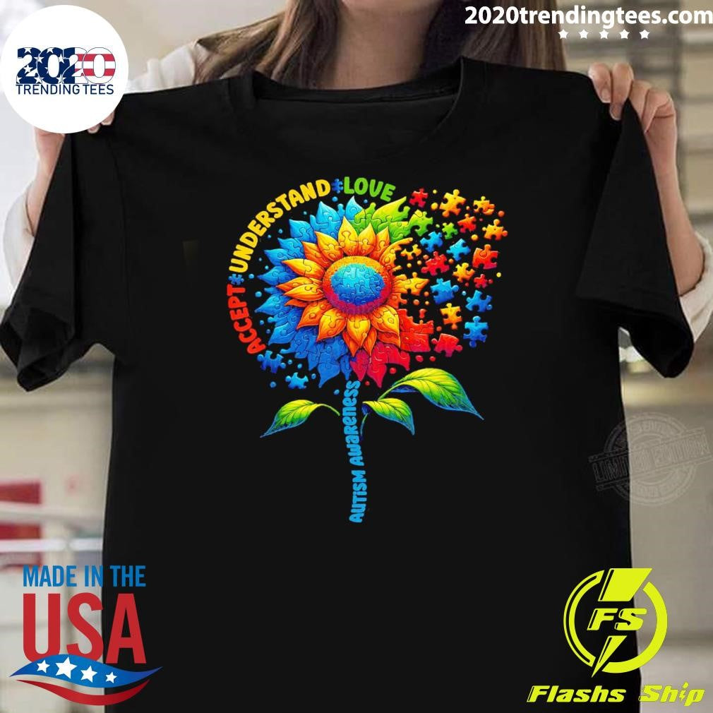 Sunflower Autism Awareness Accept Understand Love Baseball 2026 Shirt Unisex T-shirt, Sweatshirt, Hoodie, Long Sleeve Tee - T-Shirt, Sweatshirt, Hoodie