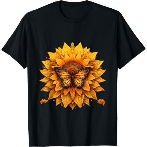 Sunflower Butterfly Floral Vintage Cool Made USA T-Shirts, Hoodie, Sweatshirt - T-Shirt, Sweatshirt, Hoodie