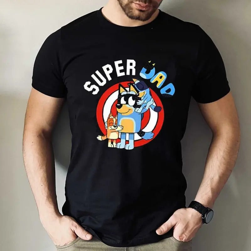 Super Dad Bluey Daddy Vintage Shirt Bluey Best Dad Ever Bluey Dad Retro Super Hero Dad Shirt Him Best Dad New Dad Shirt Girl'S Dad Bluey Shirt T-Shirts, Hoodie, Sweatshirt - T-Shirt, Sweatshirt, Hoodie