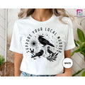 Support Your Local Murder Shirt Crow Lovers Nature Lovers Funny Crow Shirt Goblincore Shirt Lunar Phase Shirt T-Shirts, Hoodie, Sweatshirt - T-Shirt, Sweatshirt, Hoodie