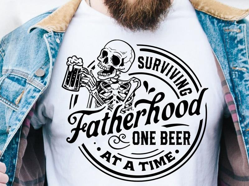 Surviving Fatherhood One Beer Time Shirt Funny Dad 100% Cotton T-Shirts, Hoodie, Sweatshirt - T-Shirt, Sweatshirt, Hoodie