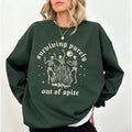 Surviving Purely Out Spite Skeleton Funny Dancing Skeleton Halloween Creepy Skeleton Spooky Season Goth Comfy Long Sleeve Tops Casual Womenswear Comfort Fabric Cotton Top T-Shirts, Hoodie, Sweatshirt - T-Shirt, Sweatshirt, Hoodie