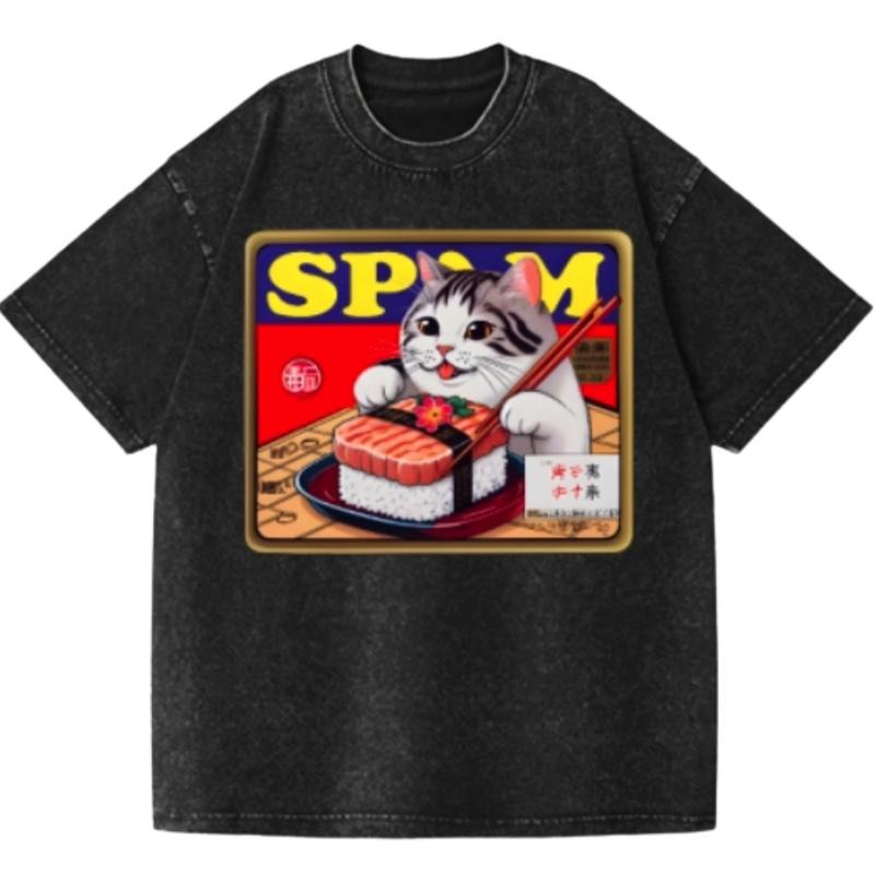 Sushi Cat Vintage Wash Japanese Funny Anime Comfort Top T-Shirts, Hoodie, Sweatshirt - T-Shirt, Sweatshirt, Hoodie