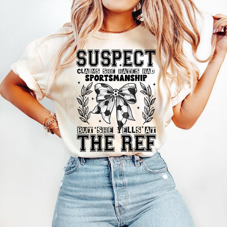 Suspect Claims Soccer Soccer Coquette Game Day Retro Soccer Bow Funny Soccer Mama Tshirtstyle{N002}2 T-Shirts, Hoodie, Sweatshirt - T-Shirt, Sweatshirt, Hoodie