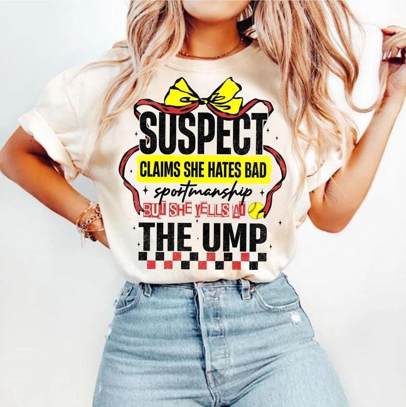 Suspect Claims Softball Coquette Bad Sportsmanship Retro Game Day T-Shirts, Hoodie, Sweatshirt - T-Shirt, Sweatshirt, Hoodie