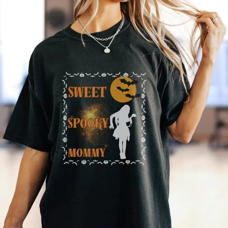 Sweet Spooky Mommy Halloween Number 1 Mom Wife Mom Girlfriend Cute Spooky Season Shirt Sweet Mom T-Shirts, Hoodie, Sweatshirt - T-Shirt, Sweatshirt, Hoodie