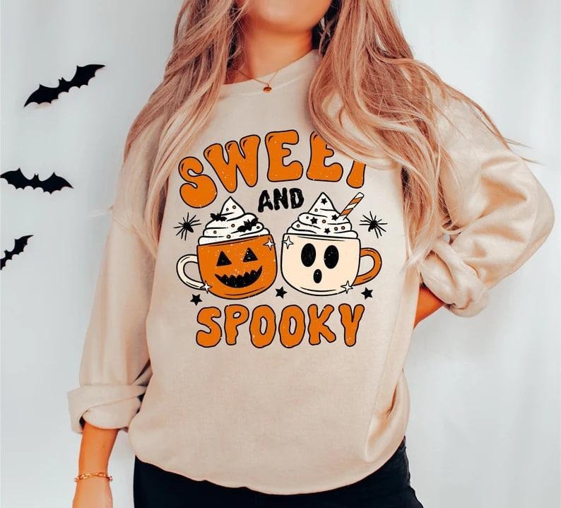 Sweet Spooky Cute Halloween Halloween Autumn Shirt Halloween Shirt Fall Fall Coffee Comfort Colors T-Shirts, Hoodie, Sweatshirt - T-Shirt, Sweatshirt, Hoodie