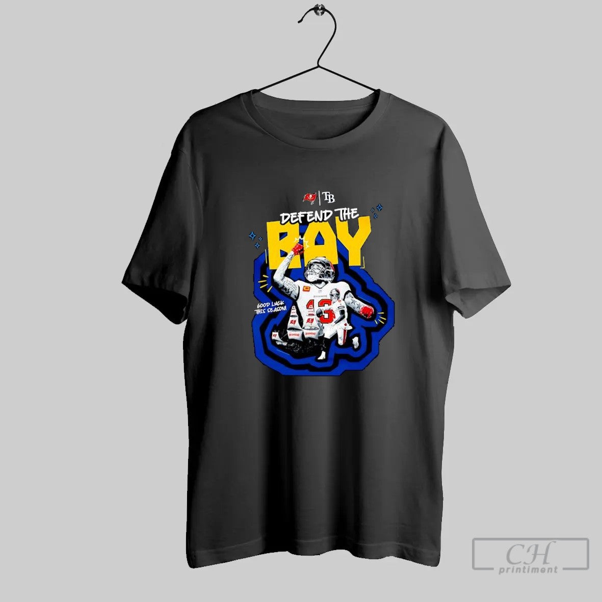 Tb Buccaneers Defend The Bay Good Luck This Season Football T Shirt Unisex T-shirt, Sweatshirt, Hoodie, Long Sleeve Tee - T-Shirt, Sweatshirt, Hoodie