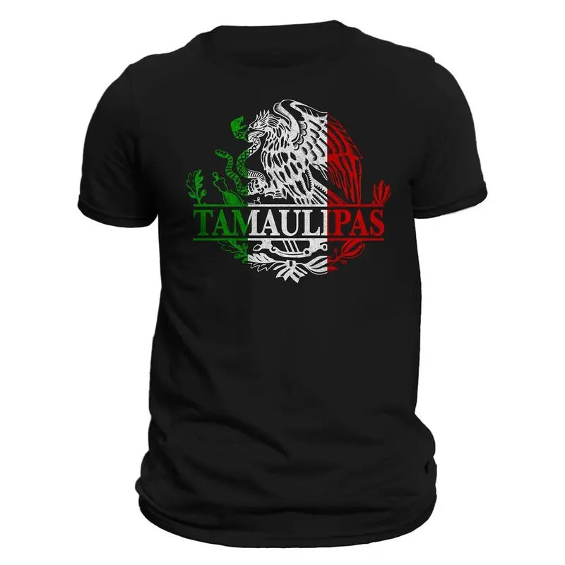 Tamaulipas Mexico Eagle Emblem Classic 100% Ring Spun Combed Cotton DTG Printed Crew Neck Short Sleeve Casual T-Shirts, Hoodie, Sweatshirt - T-Shirt, Sweatshirt, Hoodie