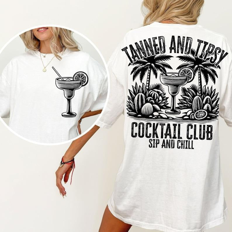 Tanned Tipsy Summer Beach Retro Summer Summer Shirt Sublimation Summer T-Shirts, Hoodie, Sweatshirt - T-Shirt, Sweatshirt, Hoodie