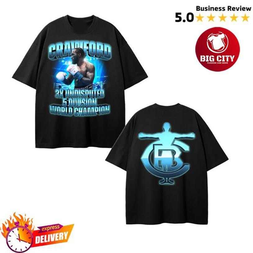 Tbudcrawford 3X Undisputed 5-Division Champion Two Sided Shirt Unisex T-shirt, Sweatshirt, Hoodie, Long Sleeve Tee - T-Shirt, Sweatshirt, Hoodie