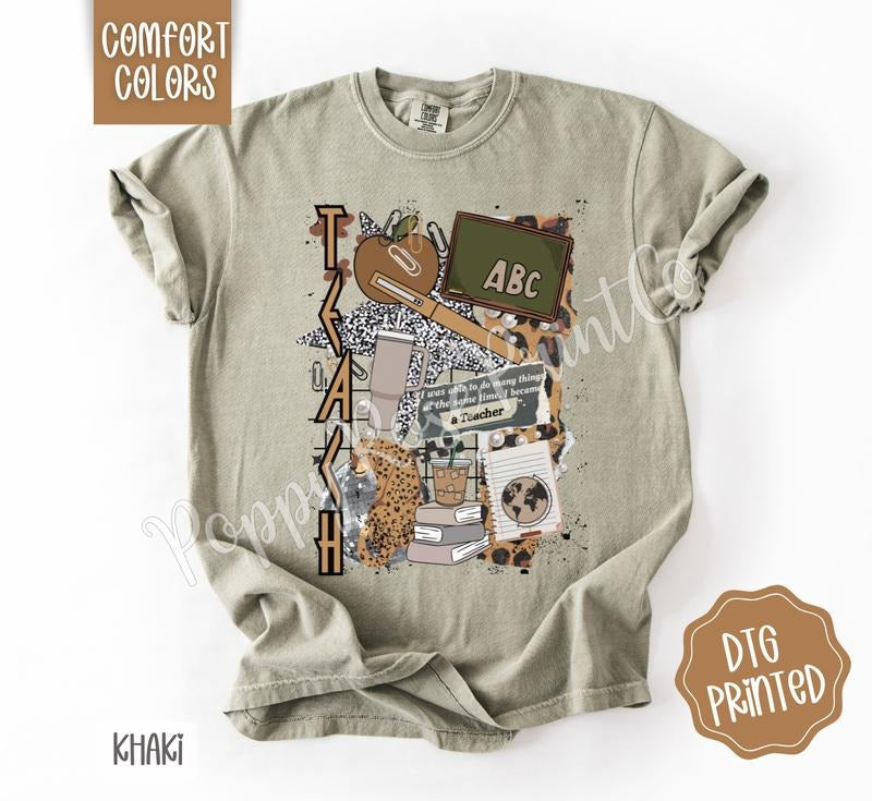 Teacher Collage Shirt Comfort Colors Her T-Shirts, Hoodie, Sweatshirt - T-Shirt, Sweatshirt, Hoodie