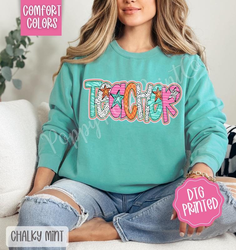 Teacher Doodle Comfort Colors Cute Polka Dot Her T-Shirts, Hoodie, Sweatshirt - T-Shirt, Sweatshirt, Hoodie