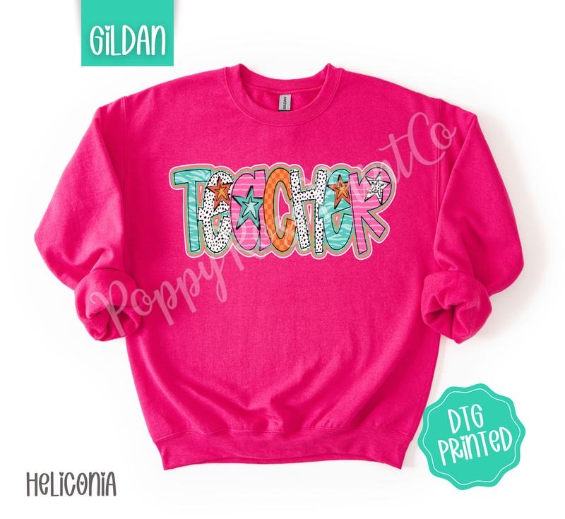 Teacher Doodle Cute Polka Dot Her T-Shirts, Hoodie, Sweatshirt - T-Shirt, Sweatshirt, Hoodie