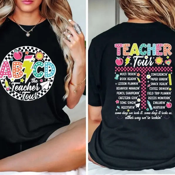 Teacher Shirt ABCD Teacher Tour Shirt Back School End Year Shirt Teacher Kindergarten Teacher Shirt Elementary School T-Shirts, Hoodie, Sweatshirt - T-Shirt, Sweatshirt, Hoodie