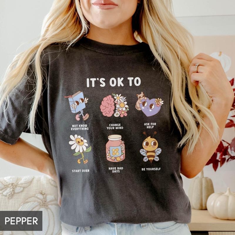 Teacher Shirt 'S Ok Shirt Mental Health Feeling Positive Diversity Be Yourself Therapist School Counselor T-Shirts, Hoodie, Sweatshirt - T-Shirt, Sweatshirt, Hoodie