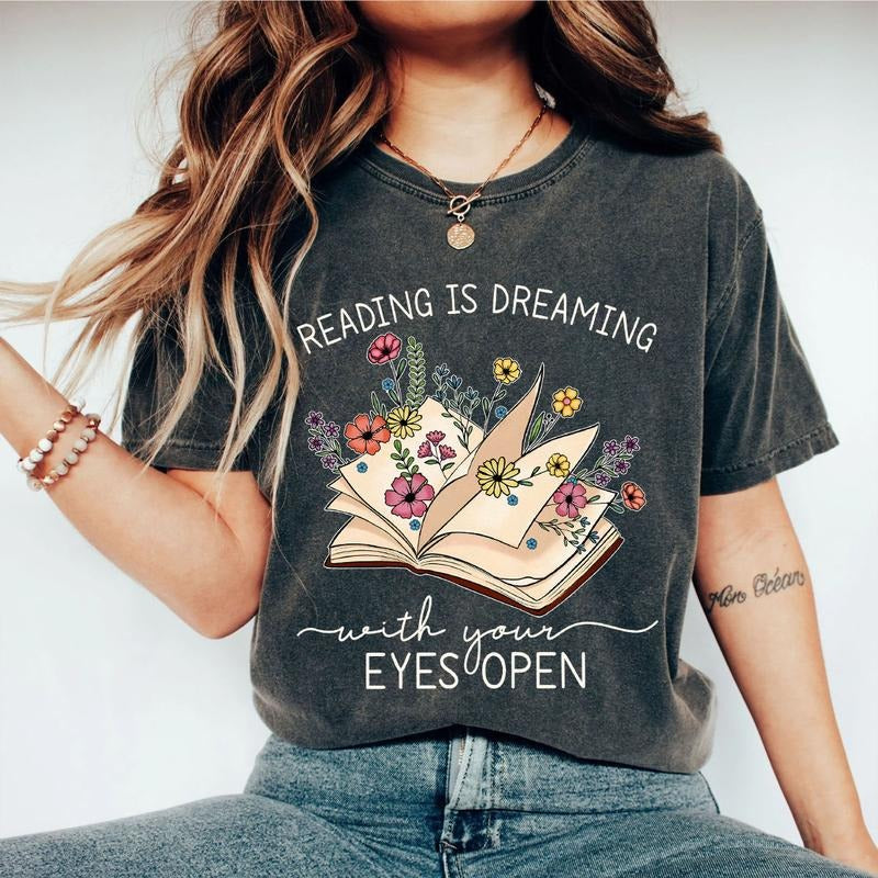Teacher Shirt Librarian Book Lover Shirt Reading Is Dreaming Your Eyes Open Shirt Librarian Book Lover Shirt Reading Shirt Back School Books Shirt Teacher School Librarian Top T-Shirts, Hoodie, Sweatshirt - T-Shirt, Sweatshirt, Hoodie