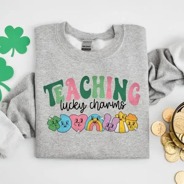 Teacher Teaching Lucky Charms Lucky Teacher Saint Patrick'S Day Trt T-Shirts, Hoodie, Sweatshirt - T-Shirt, Sweatshirt, Hoodie