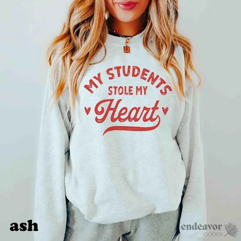 Teacher Valentine Teacher Shirt Valentines Teacher Students Stole My Heart Teacher Valentine Funny T-Shirts, Hoodie, Sweatshirt - T-Shirt, Sweatshirt, Hoodie