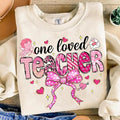 Teacher Valentine Teacher Teacher Coquette Bow Retro Teacher Teacher Valentine T-Shirts, Hoodie, Sweatshirt - T-Shirt, Sweatshirt, Hoodie