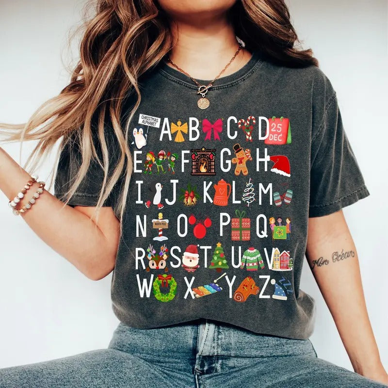Teacher Shirt Alphabet Shirt Teacher Santa' S Favorite Teacher Classroom Alphabet Kindergarten Cotton T-Shirts, Hoodie, Sweatshirt - T-Shirt, Sweatshirt, Hoodie