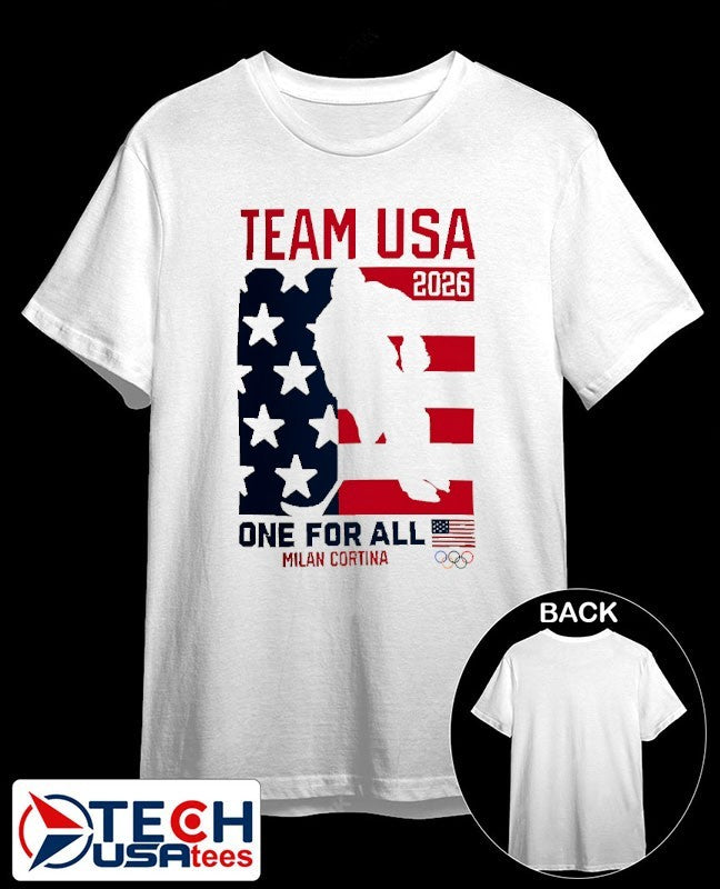 Team USA Hockey 2026 Winter Olympics One For All Heart of Gold shirt Unisex T-shirt, Sweatshirt, Hoodie, Long Sleeve Tee - T-Shirt, Sweatshirt, Hoodie