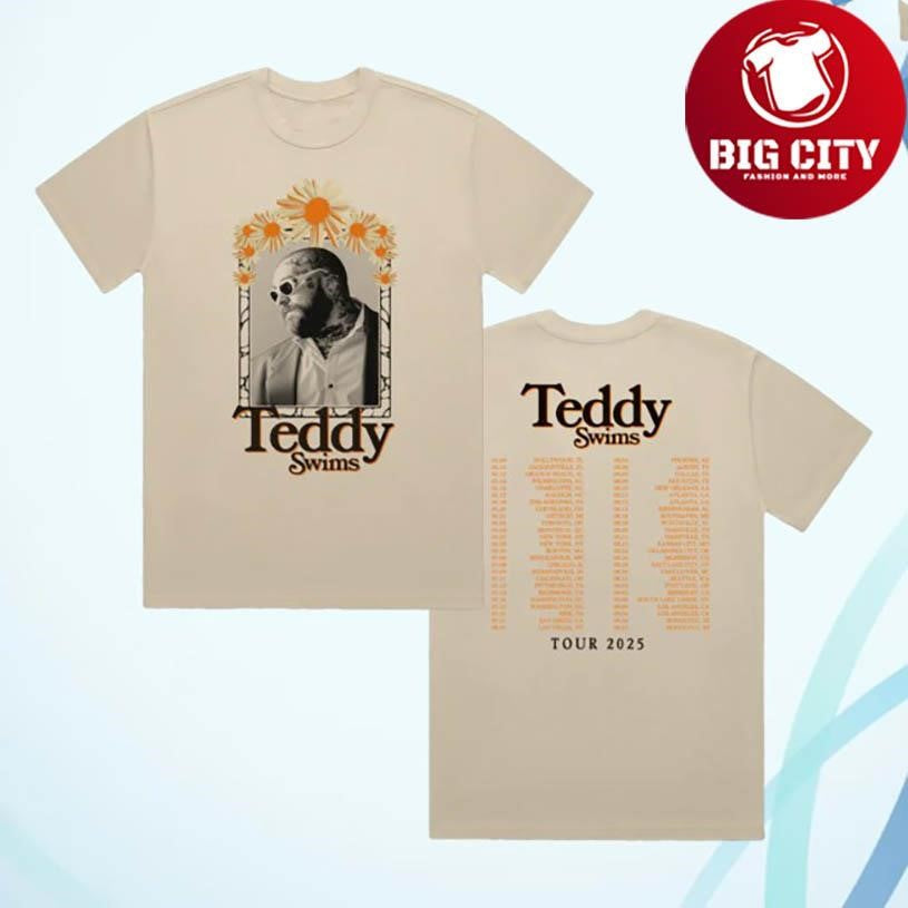 Teddy Swims Daisy Photo Dateback Two Sided Shirt Unisex T-shirt, Sweatshirt, Hoodie, Long Sleeve Tee - T-Shirt, Sweatshirt, Hoodie