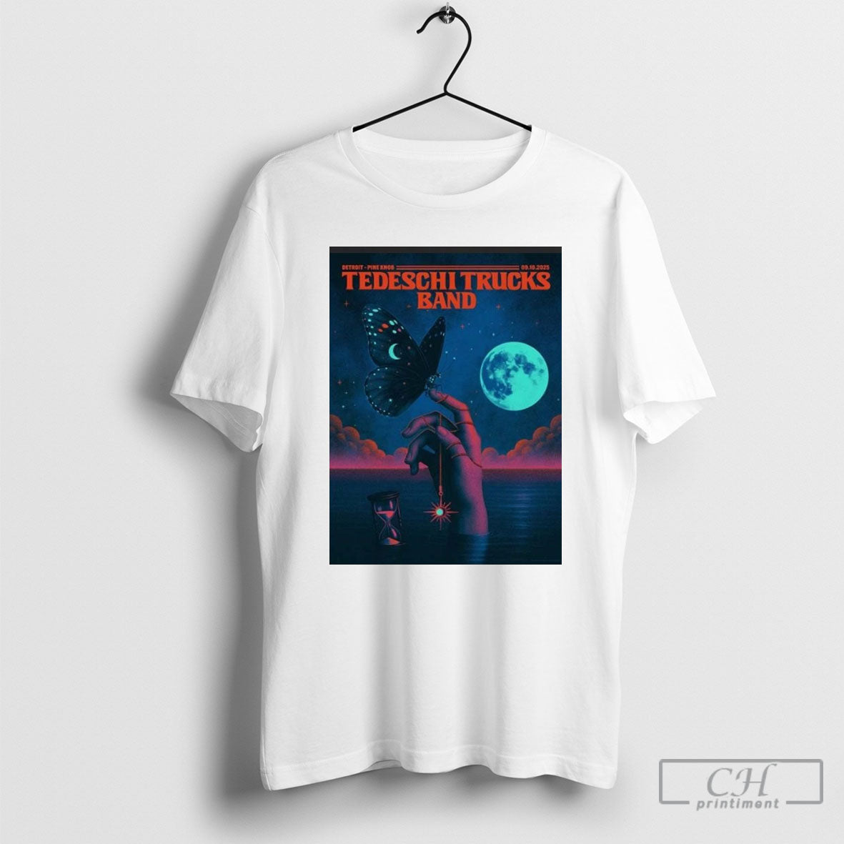 Tedeschi Trucks Band Detroit Michigan 2025 Venue Poster At Pine Knob On September 10 2025 Unisex T-shirt, Sweatshirt, Hoodie, Long Sleeve Tee - T-Shirt, Sweatshirt, Hoodie