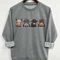 Teen Girl'S Cartoon Animal Print Crew Neck Casual Long Sleeve Daily All Seasons T-Shirts, Hoodie, Sweatshirt - T-Shirt, Sweatshirt, Hoodie