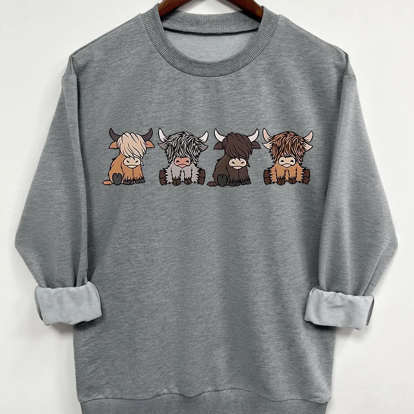 Teen Girl'S Cartoon Animal Print Crew Neck Casual Long Sleeve Daily All Seasons T-Shirts, Hoodie, Sweatshirt - T-Shirt, Sweatshirt, Hoodie