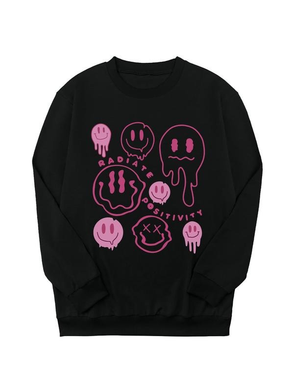 Teen Girl'S Halloween Print Crew Neck Casual Long Sleeve Daily All Seasons T-Shirts, Hoodie, Sweatshirt - T-Shirt, Sweatshirt, Hoodie