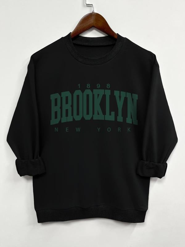 Teen Girl'S Letter Print Crew Neck Casual Long Sleeve Daily All Seasons T-Shirts, Hoodie, Sweatshirt - T-Shirt, Sweatshirt, Hoodie