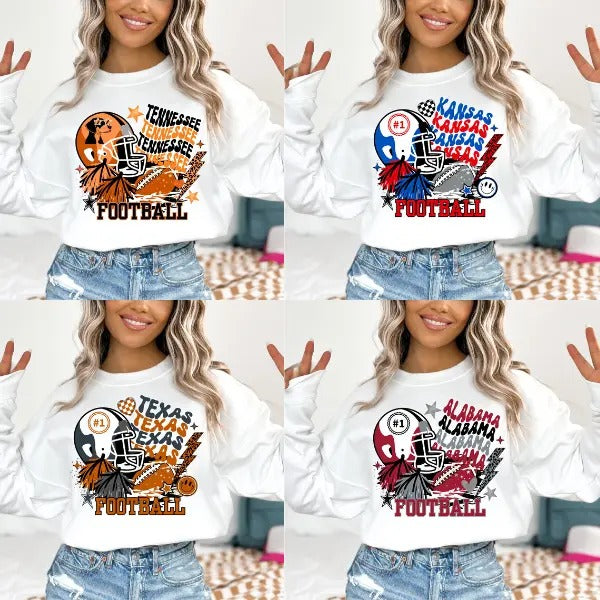 Tennessee Football Kansas Football Alabama Football Texas Football Game Day Football Sublimation Shirts Cotton Fit T-Shirts, Hoodie, Sweatshirt - T-Shirt, Sweatshirt, Hoodie