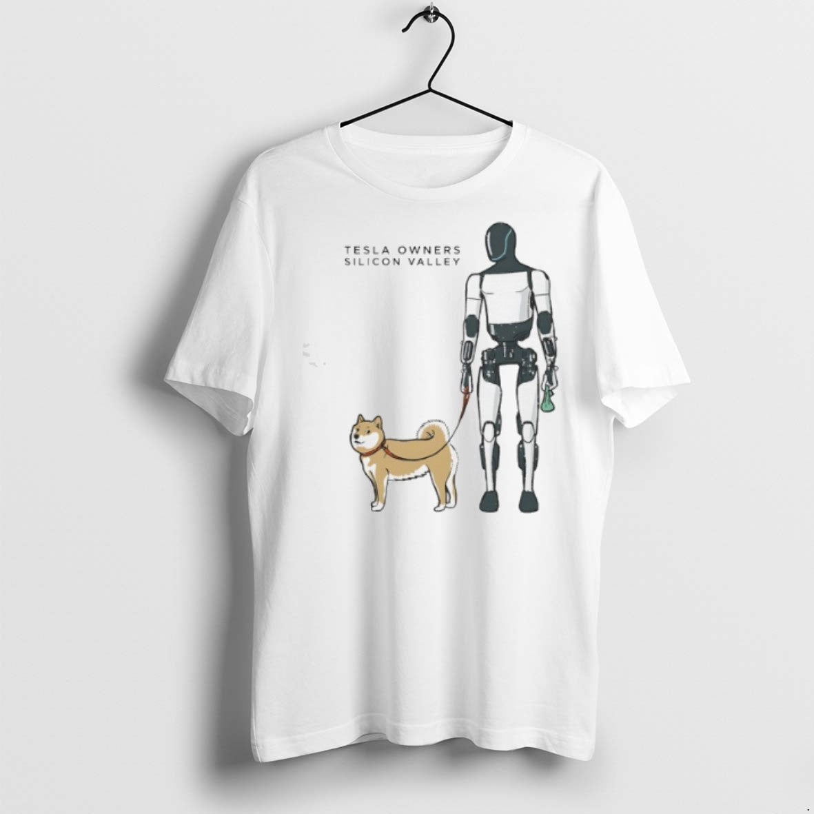 Tesla Owners Silicon Valley Robot With Dog T Shirts Unisex T-shirt, Sweatshirt, Hoodie, Long Sleeve Tee - T-Shirt, Sweatshirt, Hoodie
