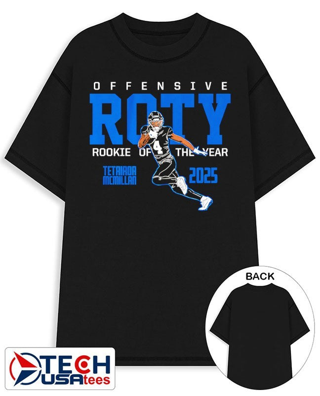 Tetairoa McMillan Carolina Panthers 2025 Offensive ROTY Rookie of the Year shirt Unisex T-shirt, Sweatshirt, Hoodie, Long Sleeve Tee - T-Shirt, Sweatshirt, Hoodie