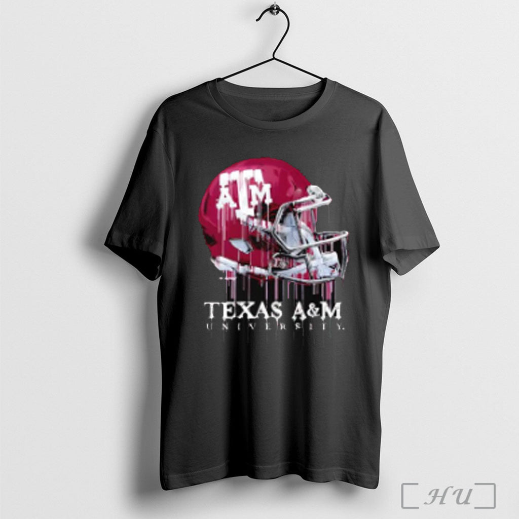 Texas Am Aggies Dripping Football Helmet T Shirt Unisex T-shirt, Sweatshirt, Hoodie, Long Sleeve Tee - T-Shirt, Sweatshirt, Hoodie