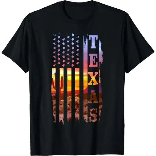 Texas American Flag Pride Landscape Cactus Patriotic Made USA T-Shirts, Hoodie, Sweatshirt - T-Shirt, Sweatshirt, Hoodie