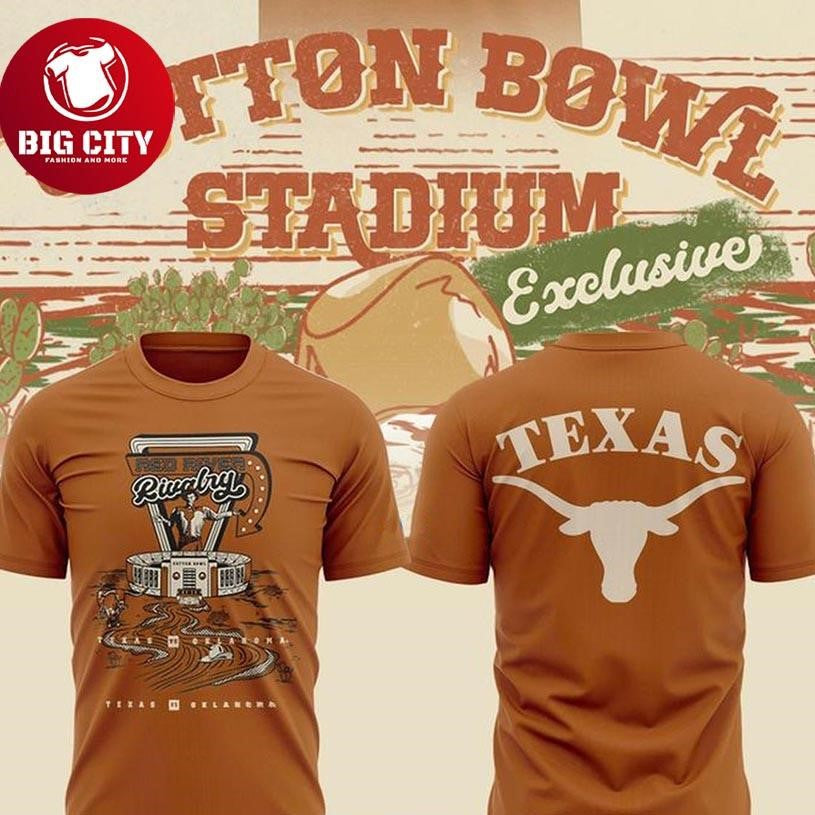Texas Longhorns Cotton Bowl Stadium 2025 Red River Rivalry Two Sided Shirt Unisex T-shirt, Sweatshirt, Hoodie, Long Sleeve Tee - T-Shirt, Sweatshirt, Hoodie