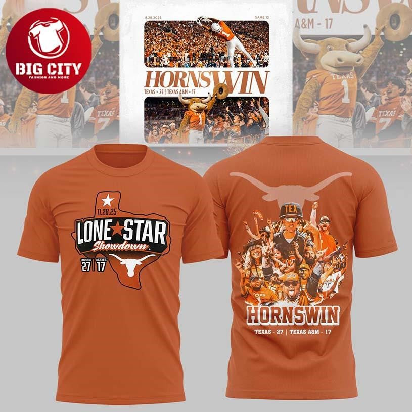 Texas Longhorns Lone Star Showdown 2025 Win Wolverines Two Sided Shirt Unisex T-shirt, Sweatshirt, Hoodie, Long Sleeve Tee - T-Shirt, Sweatshirt, Hoodie