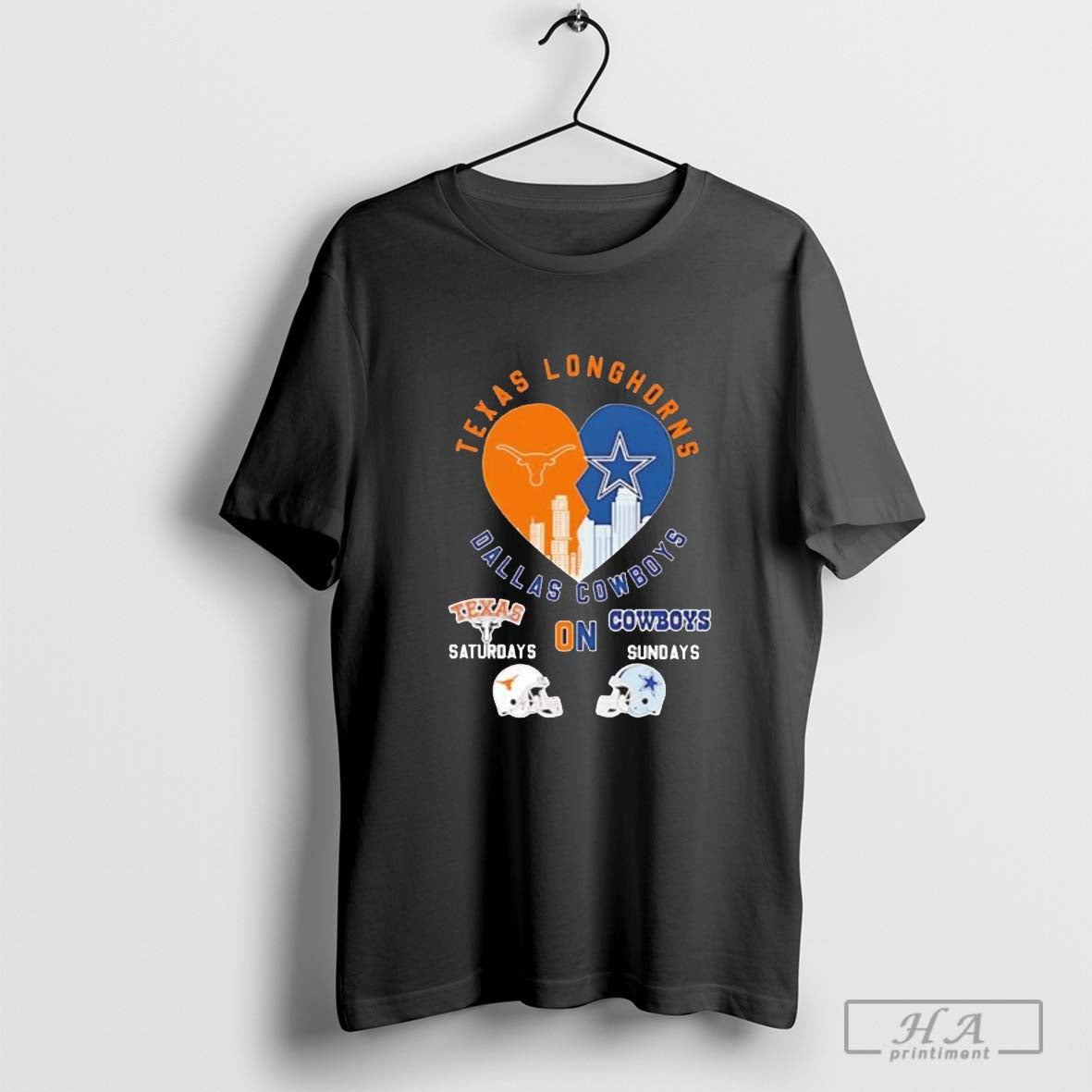 Texas Longhorns On Saturdays And Dallas Cowboys On Sundays Football Heart Unisex T-shirt, Sweatshirt, Hoodie, Long Sleeve Tee - T-Shirt, Sweatshirt, Hoodie